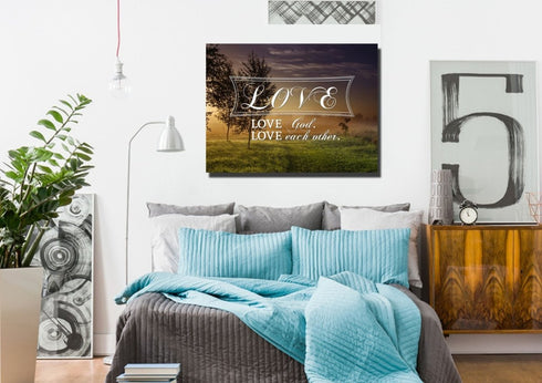 Love God love each other Wall Art Canvas Print
