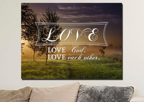 Love God love each other Wall Art Canvas Print
