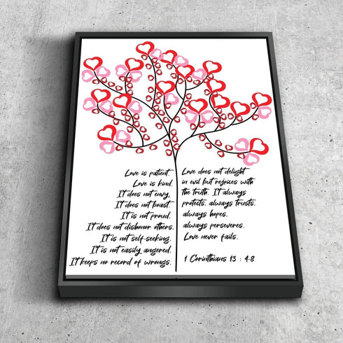 #15 Tree of Hearts & Love is Patient, Love is Kind Canvas Print