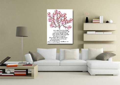 #15 Tree of Hearts & Love is Patient, Love is Kind Canvas Print
