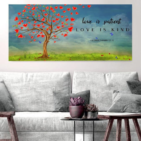 #16 Love Tree & Love is Patient, Love is Kind Canvas Print