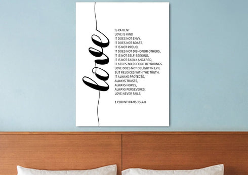 #3 Cursive Love & 1 Corinthians 13:1 Canvas Print