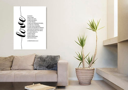 #3 Cursive Love & 1 Corinthians 13:1 Canvas Print
