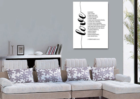#3 Cursive Love & 1 Corinthians 13:1 Canvas Print