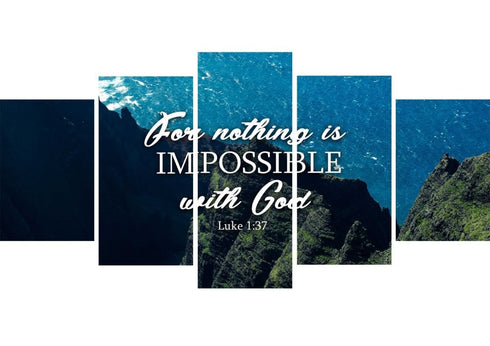 Luke 1:37 For Nothing is Impossible with God Canvas Wall Art Print