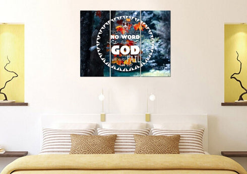 Luke 1:37 No Word from God will Ever Fail Canvas Wall Art Print