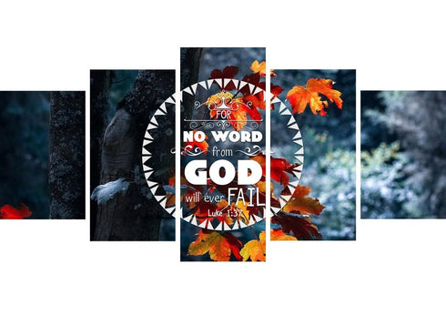 Luke 1:37 No Word from God will Ever Fail Canvas Wall Art Print