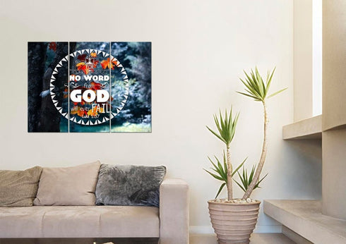 Luke 1:37 No Word from God will Ever Fail Canvas Wall Art Print