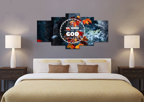 Luke 1:37 No Word from God will Ever Fail Canvas Wall Art Print