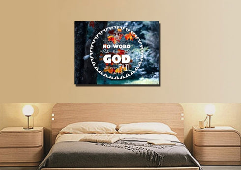 Luke 1:37 No Word from God will Ever Fail Canvas Wall Art Print