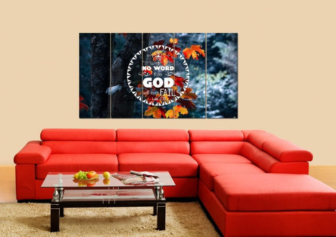 Luke 1:37 No Word from God will Ever Fail Canvas Wall Art Print