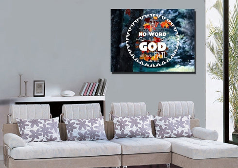 Luke 1:37 No Word from God will Ever Fail Canvas Wall Art Print