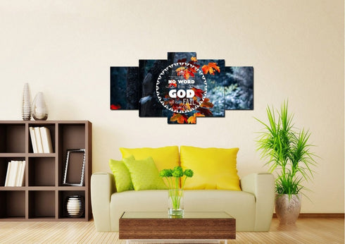Luke 1:37 No Word from God will Ever Fail Canvas Wall Art Print