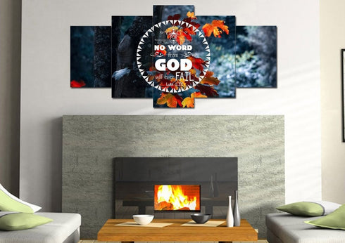 Luke 1:37 No Word from God will Ever Fail Canvas Wall Art Print