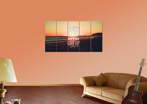 Luke 18:1 Always Pray and Never Give up Canvas Wall Art Print