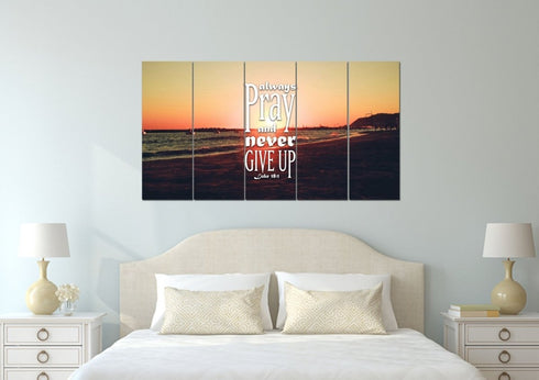 Luke 18:1 Always Pray and Never Give up Canvas Wall Art Print