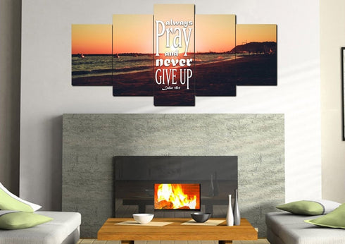 Luke 18:1 Always Pray and Never Give up Canvas Wall Art Print