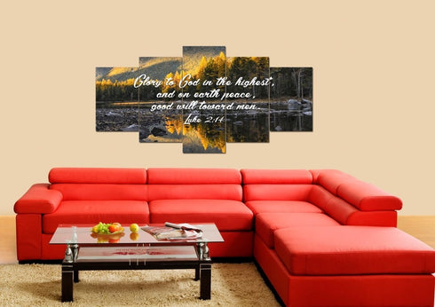 Luke 2:14 Glory to God in the Highest Canvas Wall Art Print