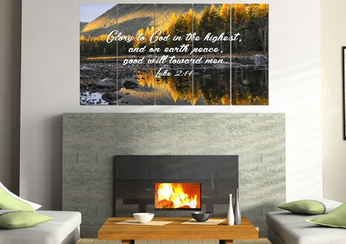 Luke 2:14 Glory to God in the Highest Canvas Wall Art Print