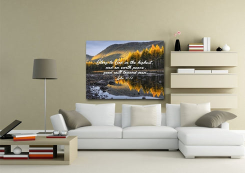 Luke 2:14 Glory to God in the Highest Canvas Wall Art Print