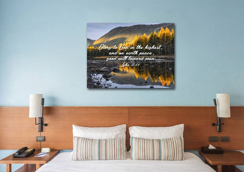 Luke 2:14 Glory to God in the Highest Canvas Wall Art Print