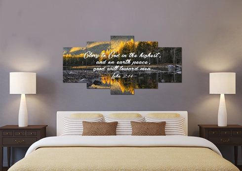 Luke 2:14 Glory to God in the Highest Canvas Wall Art Print