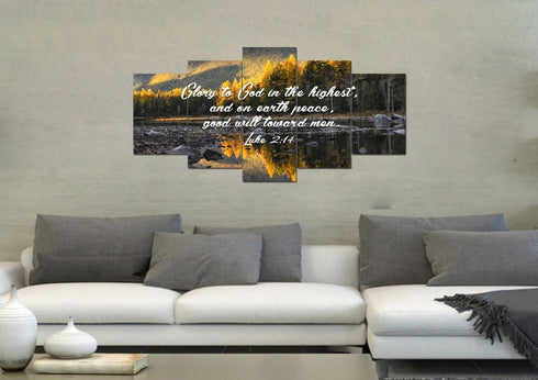 Luke 2:14 Glory to God in the Highest Canvas Wall Art Print
