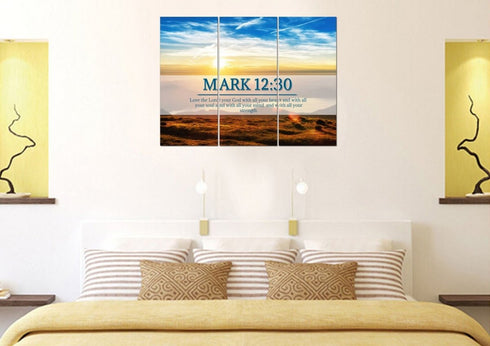 Mark 12:30 Love the Lord your God with all your Heart Canvas Wall Art