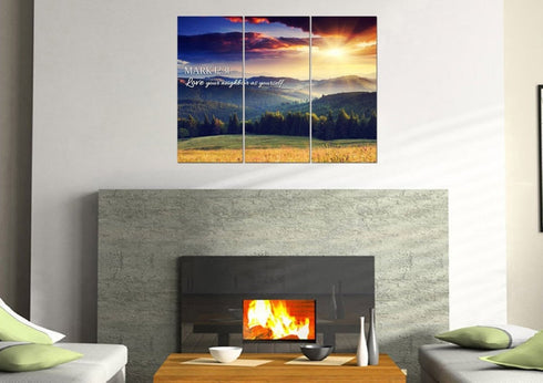 Mark 12:31 Love your Neighbor as Yourself Canvas Wall Art Print - Christian Walls