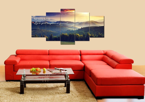 Mark 12:31 Love your Neighbor as Yourself Canvas Wall Art Print - Christian Walls