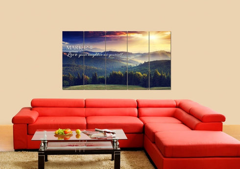 Mark 12:31 Love your Neighbor as Yourself Canvas Wall Art Print - Christian Walls