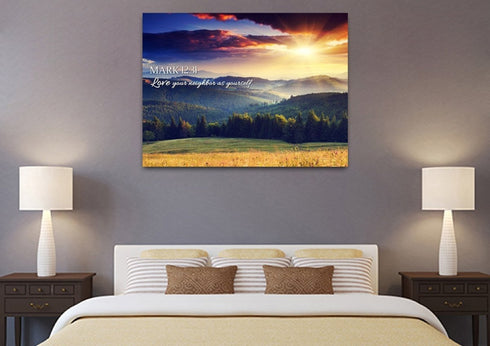 Mark 12:31 Love your Neighbor as Yourself Canvas Wall Art Print - Christian Walls