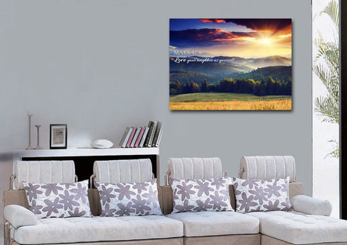 Mark 12:31 Love your Neighbor as Yourself Canvas Wall Art Print - Christian Walls