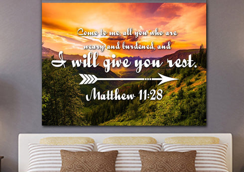Matthew 11:28 Canvas Wall Art Print