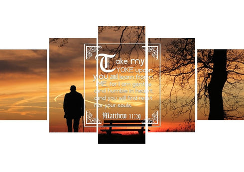 Matthew 11:29 Canvas Wall Art Print - Christian Walls
