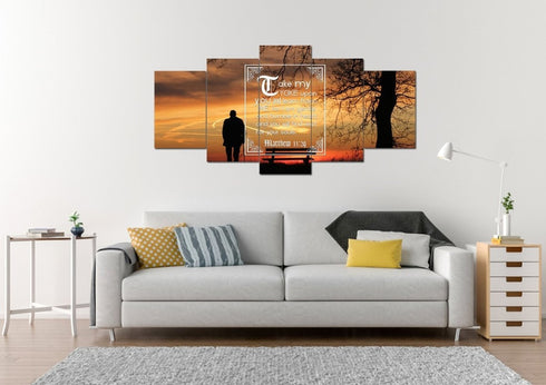 Matthew 11:29 Canvas Wall Art Print - Christian Walls