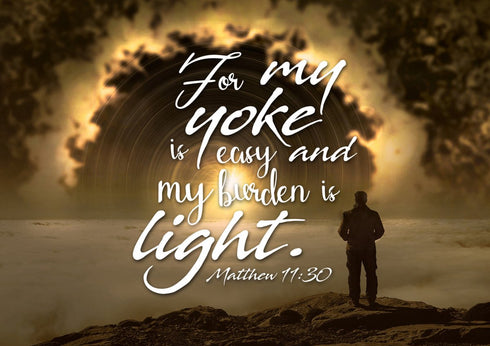 Matthew 11:30 Canvas Wall Art Print - Christian Walls
