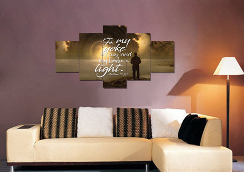 Matthew 11:30 Canvas Wall Art Print - Christian Walls