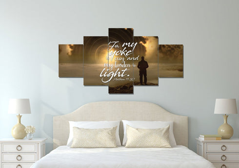 Matthew 11:30 Canvas Wall Art Print - Christian Walls