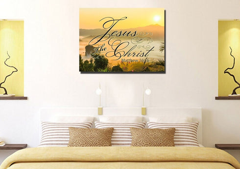 Matthew 16:16 Jesus the Christ Canvas Wall Art Print - Christian Walls