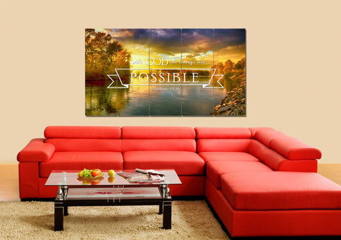 Matthew 19:26 #2 With God all things are Possible Canvas Wall Art Print