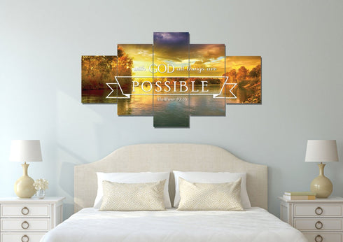 Matthew 19:26 #2 With God all things are Possible Canvas Wall Art Print