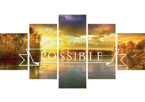 Matthew 19:26 #2 With God all things are Possible Canvas Wall Art Print
