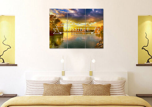 Matthew 19:26 #2 With God all things are Possible Canvas Wall Art Print