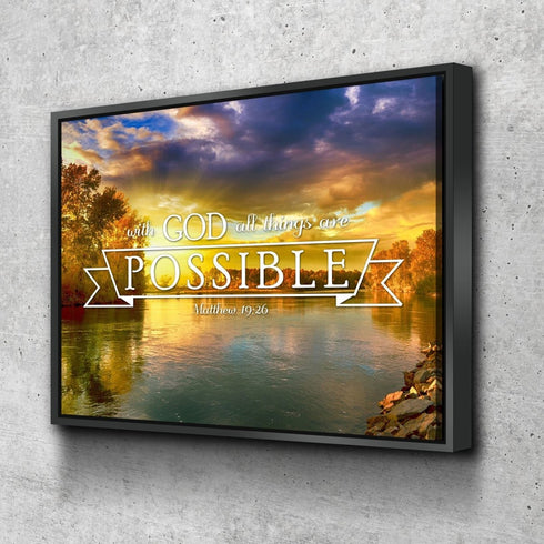 Matthew 19:26 #2 With God all things are Possible Canvas Wall Art Print