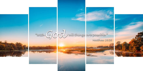 Matthew 19:26 With God All Things are Possible Canvas Wall Art Print