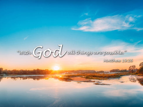 Matthew 19:26 With God All Things are Possible Canvas Wall Art Print