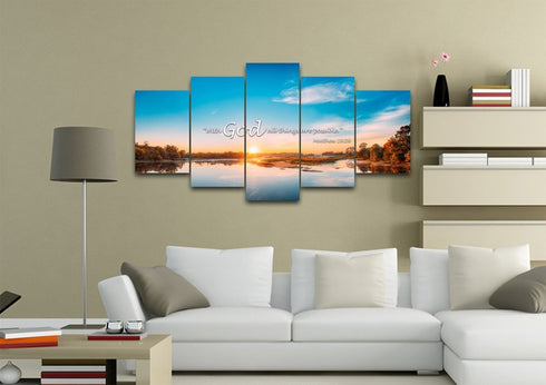 Matthew 19:26 With God All Things are Possible Canvas Wall Art Print