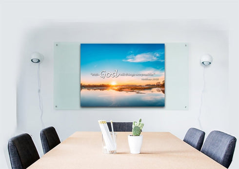 Matthew 19:26 With God All Things are Possible Canvas Wall Art Print