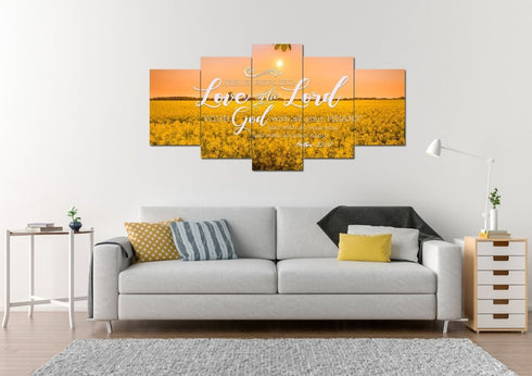 Matthew 22:37 Love the Lord with all your Heart Canvas Wall Art Print